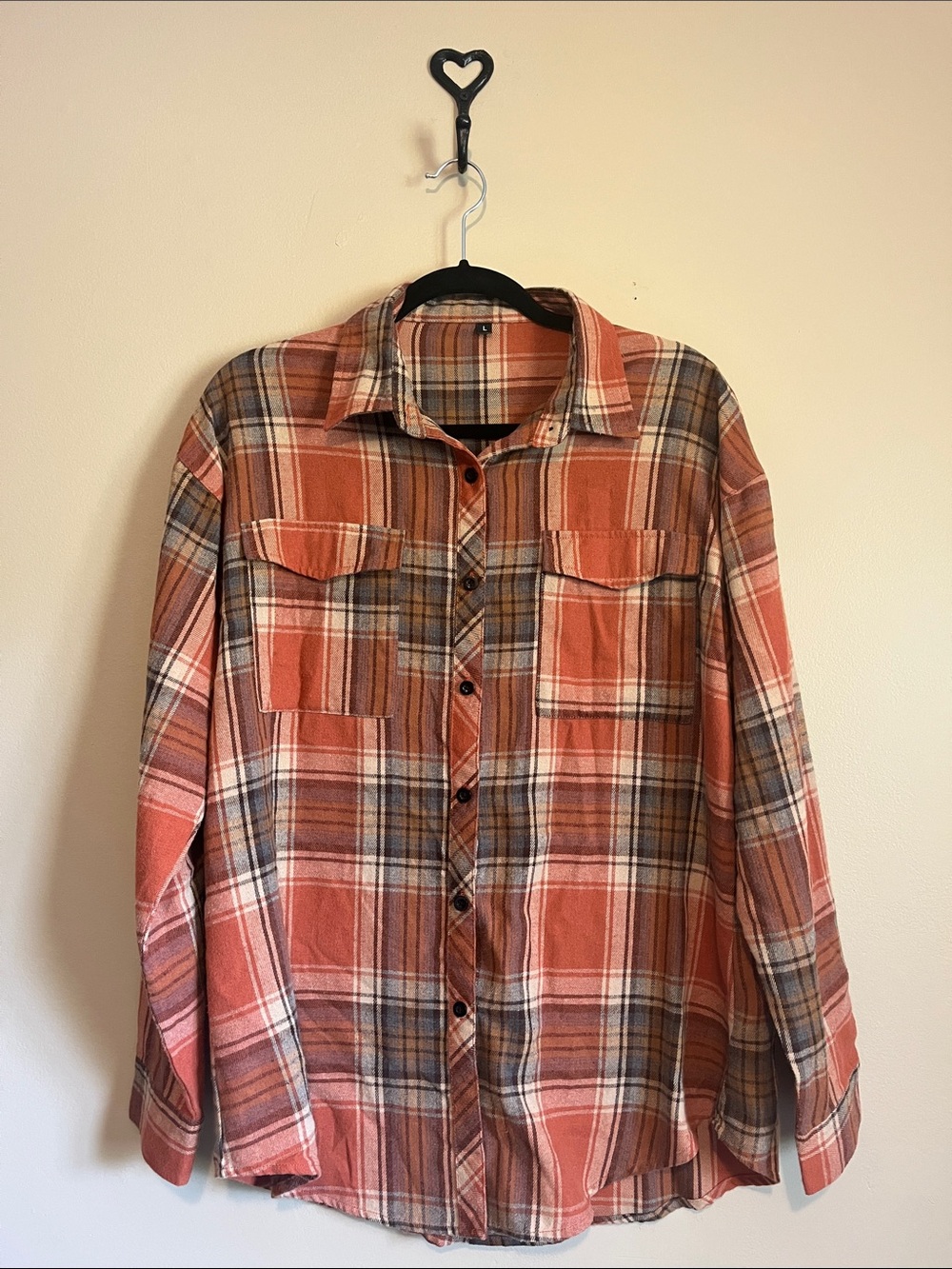 Plaid Button-Up Shirt - Rust Plaid